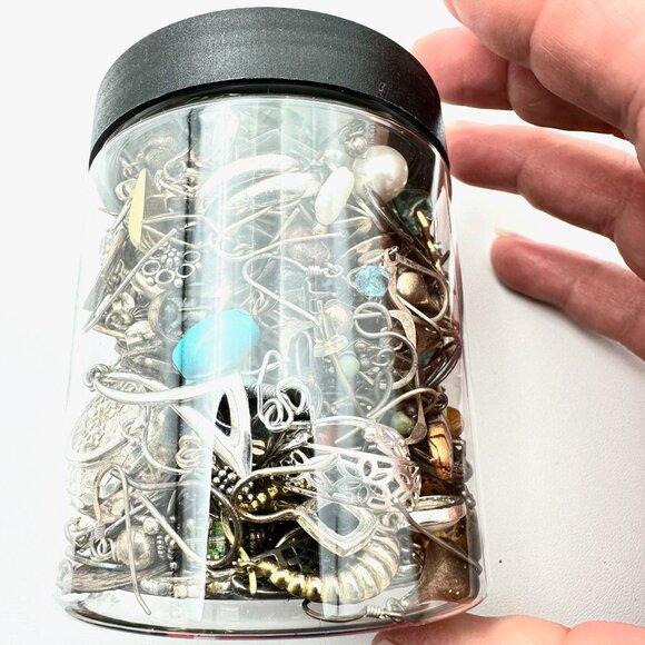 Mystery Jewelry Jar #981 Wearable Quality 925 Mixed Metal Earrings 350+ Grams - Picture 3 of 4